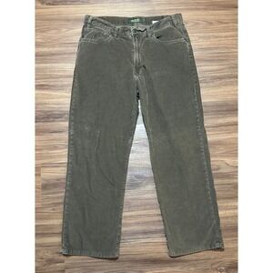 VTG Eddie Bauer Mens Straight Fit Corduroy Pants Brown Sz 36x30 Wide Leg Baggy